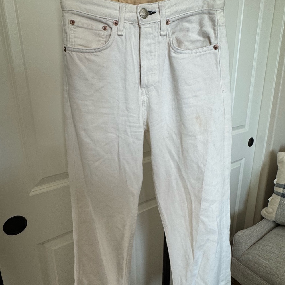 Rag & Bone Maya High-Rise Ankle Straight Jeans White Size 23